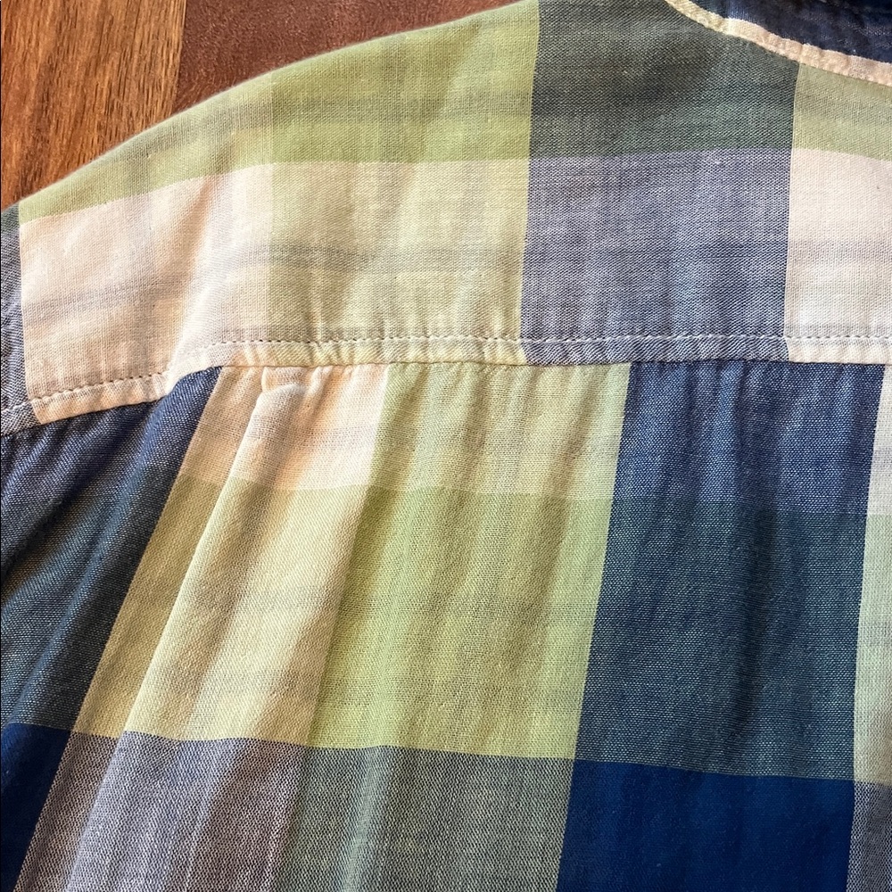 Like new Lucky Brand Men's Casual Plaid Shirt in Blue and Green - Picture 16 of 16